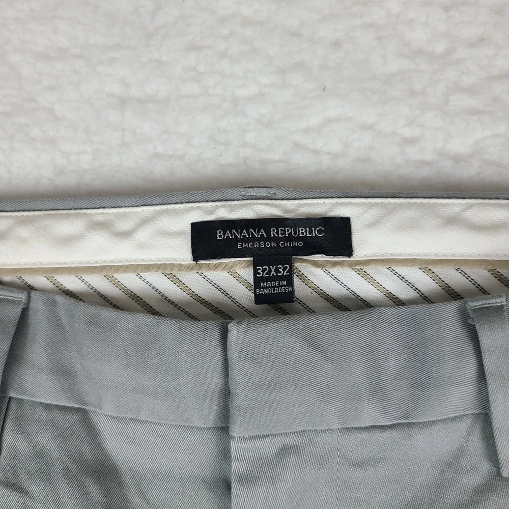 Banana Republic Pants Mens 32x32 Gray Straight Performance Emerson Chino *